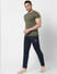 Navy Blue Mid Rise Trackpants_389825+1