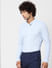 Light Blue Mandarin Collar Full Sleeves Shirt