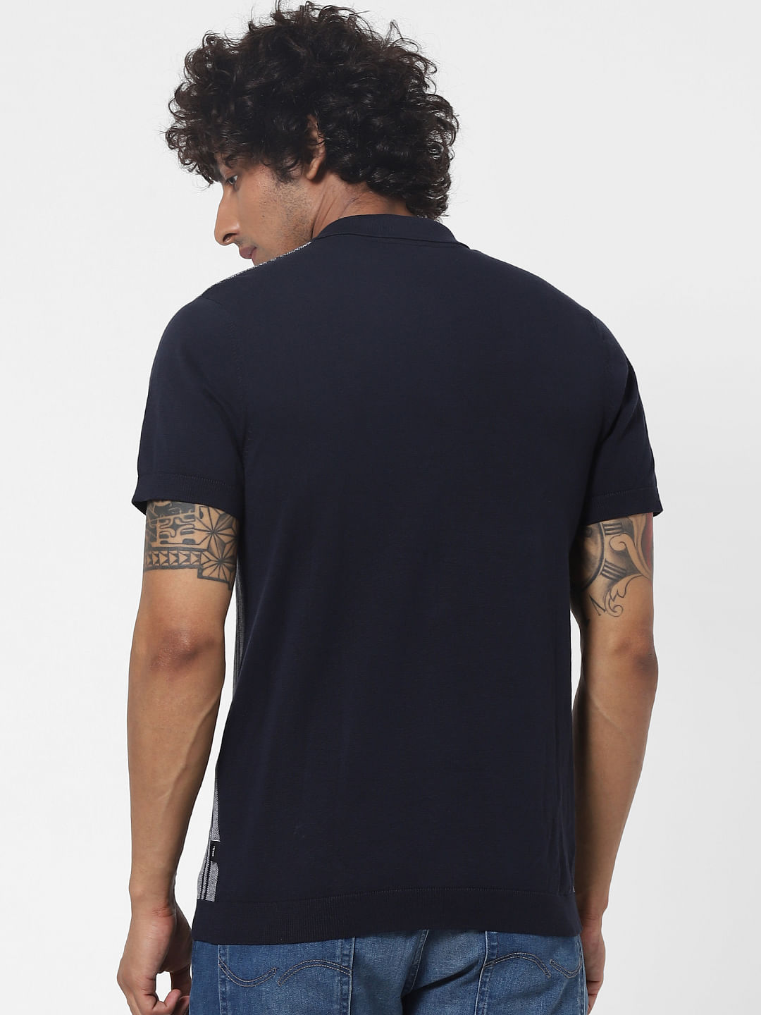 denim polo t shirt