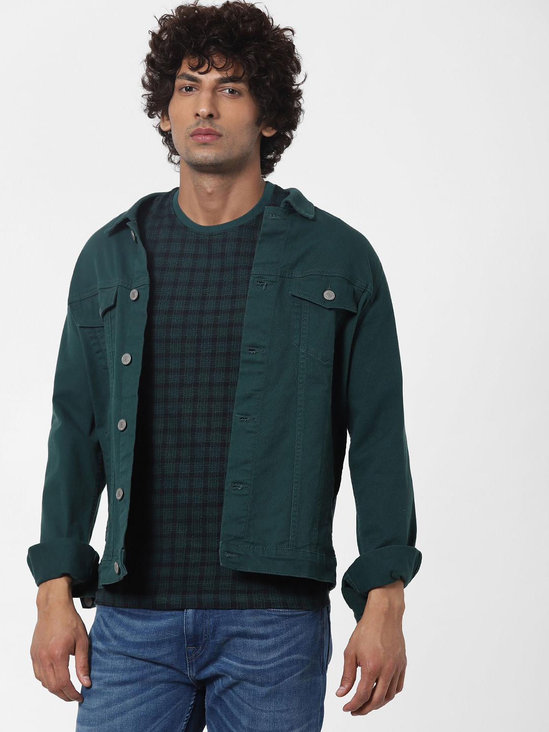 Thoughts on the denim jacket paired with dark green turtleneck? :  r/mensfashion
