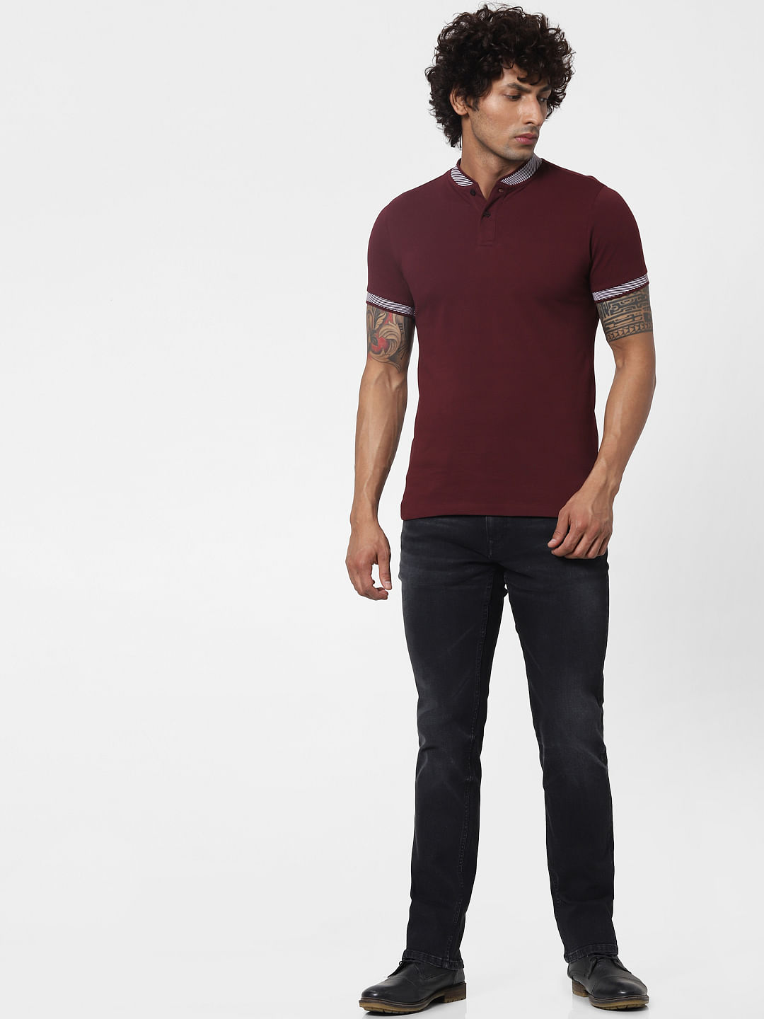 maroon polo tee