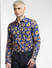 Blue Floral Slim Fit Shirt_391790+2