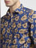 Blue Floral Slim Fit Shirt_391790+5