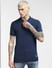 Blue Jacquard Polo Neck T-shirt_391792+2
