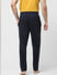 Navy Blue Mid Rise Trackpants_401086+4