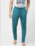 Teal Mid Rise Trackpants_401087+2