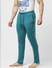Teal Mid Rise Trackpants_401087+3