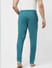 Teal Mid Rise Trackpants_401087+4