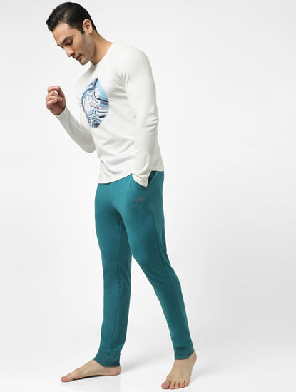 Teal Mid Rise Jogger Trackpants