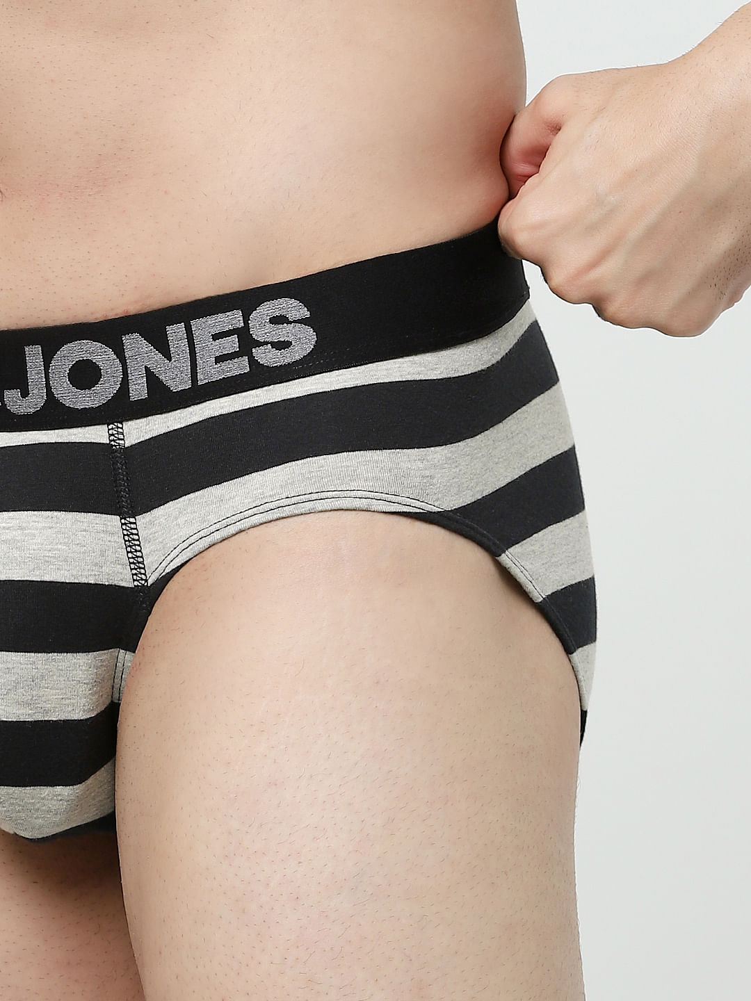 Black Striped Briefs