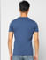 Blue Logo Print Crew Neck T-shirt_401121+4
