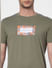 Green Logo Print Crew Neck T-shirt_401124+5
