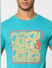 Blue Graphic Print Crew Neck T-shirt_401152+5