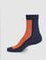 Navy Blue Colourblocked Mid-Length Socks_401183+4