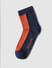 Navy Blue Colourblocked Mid-Length Socks_401183+5