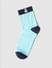 Green Colourblocked Mid-Length Socks_401185+5