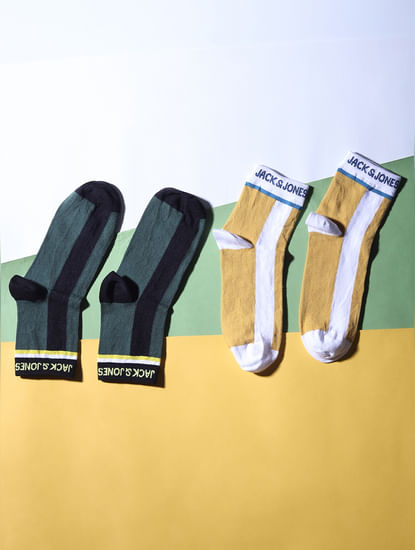 Pack of 2 Colourblocked Ankle Length Socks