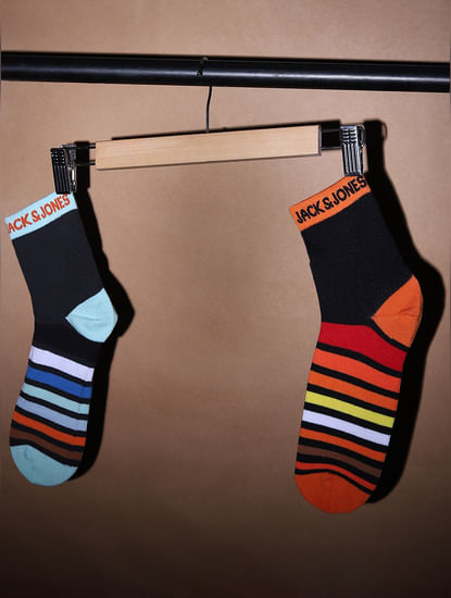 Pack of 2 Striped Mid-Length Socks