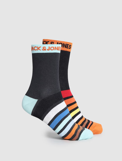 Pack of 2 Striped Mid-Length Socks