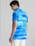 Blue Printed Short Sleeves Shirt_408413+3