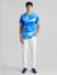 Blue Printed Short Sleeves Shirt_408413+5
