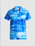 Blue Printed Short Sleeves Shirt_408413+6