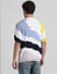 White Colourblocked Jacquard Oversized T-shirt_408885+3