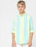 Boys Green Striped Full Sleeves Shirt_404629+2