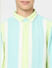 Boys Green Striped Full Sleeves Shirt_404629+5