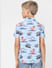 Boys Blue Dinosaur Print Short Sleeves Shirt_404627+4
