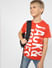 Boys Red Logo Print Crew Neck T-shirt_404624+1