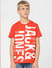Boys Red Logo Print Crew Neck T-shirt_404624+2