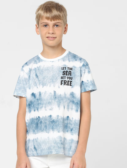 Boys Blue Graphic Print T-shirt
