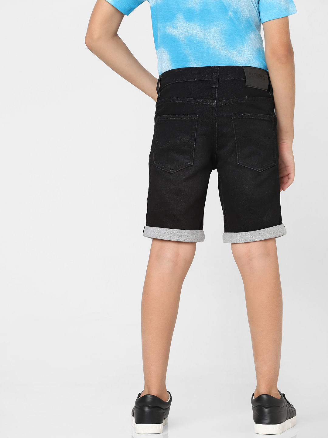Buy VITAMINS Girls Black Solid Denim Shorts - Shorts for Girls 6981671 |  Myntra
