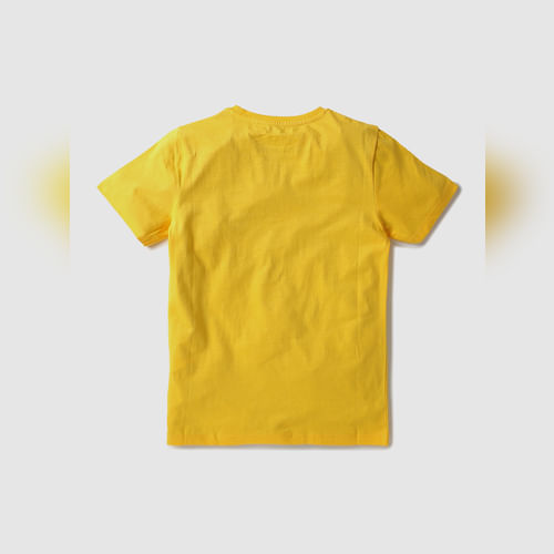 Boys Yellow Puppy Graphic Crew Neck T-shirt