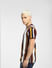Maroon Striped Knit Crew Neck T-shirt_402166+3