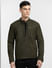 Dark Olive Leather Jacket_402173+2