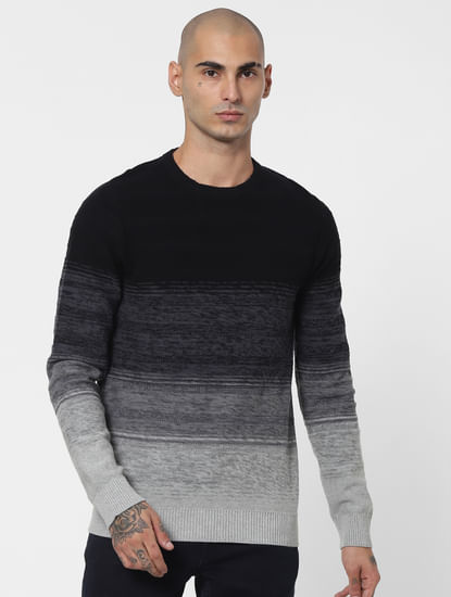 Black Colourblocked Sweater