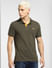 Olive Cotton Polo T-shirt_402183+2