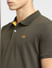 Olive Cotton Polo T-shirt_402183+5