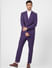 Purple Mid Rise Check Linen Trousers_402209+1