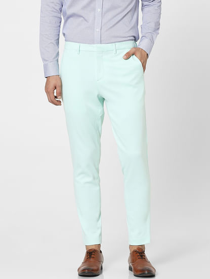 Green Mid Rise Formal Trousers