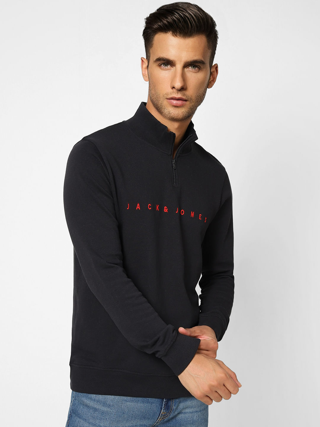 High neck hotsell black sweatshirt