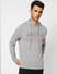 Grey Logo Print Hooded Sweatshirt_401993+2