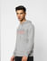 Grey Logo Print Hooded Sweatshirt_401993+3