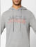 Grey Logo Print Hooded Sweatshirt_401993+5