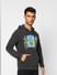 Black Logo Print Hooded Sweatshirt_401996+3