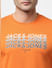 Orange Logo Print Crew Neck T-shirt_402005+5