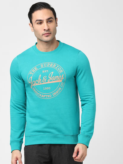 Blue Typographic Logo Sweatshirt