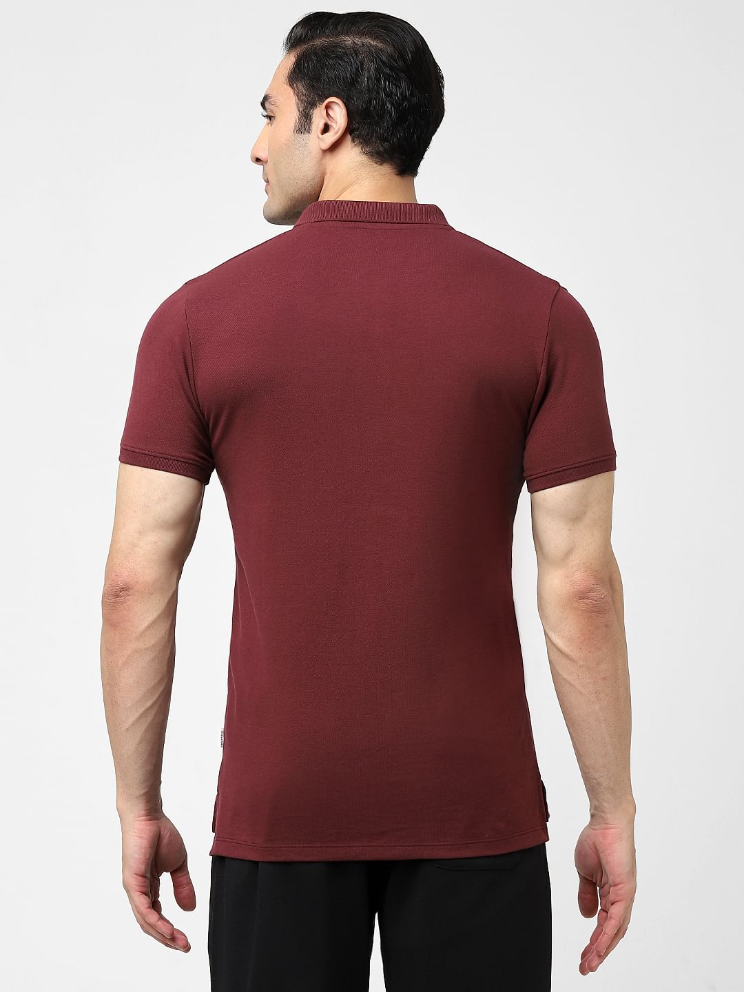 Maroon colour clearance polo t shirt